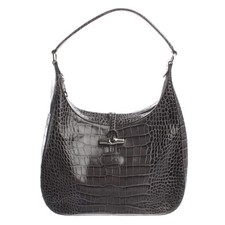 Longchamp Schultertasche Grau Sehr gut