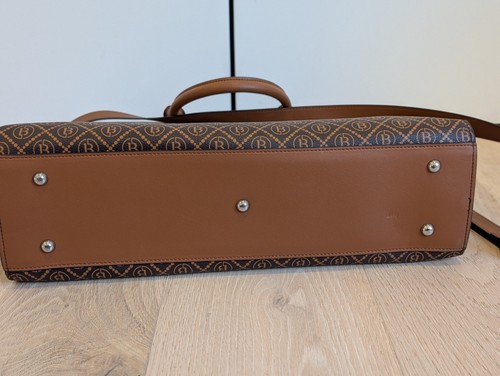 BOSTANTEN Logo Leather Briefcase for Unisex 15.6 inch Laptop Bag Business NWT - Picture 8 of 16