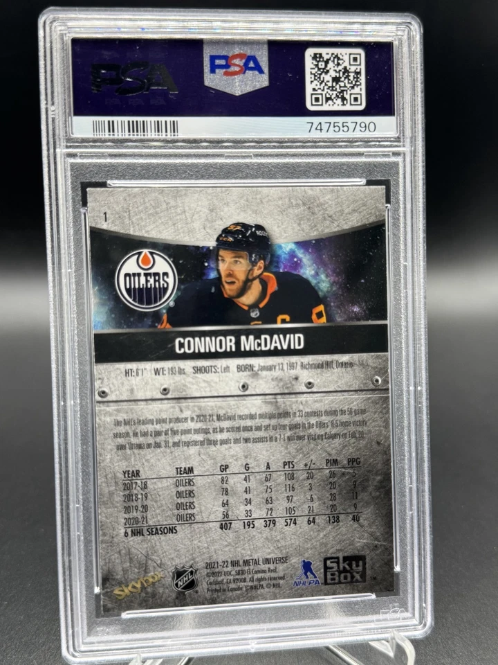 2021-22 Skybox Metal Universe Connor McDavid #1 PSA 10 - Image 2 of 2