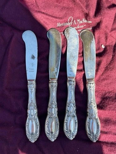 Towle Sterling Silver (.925) Flatware Knives Set of 4 Ornate Antique Design