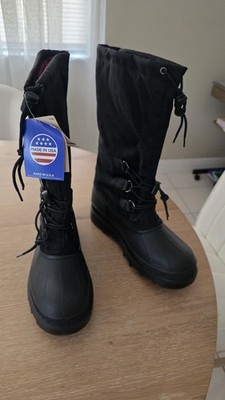 Kamik Waterproof Black Mid-Calf Snow Boots Men's Lace Up Winter Size 10