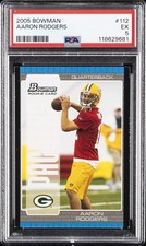 2005 BOWMAN #112 AARON RODGERS ROOKIE RC PSA 5