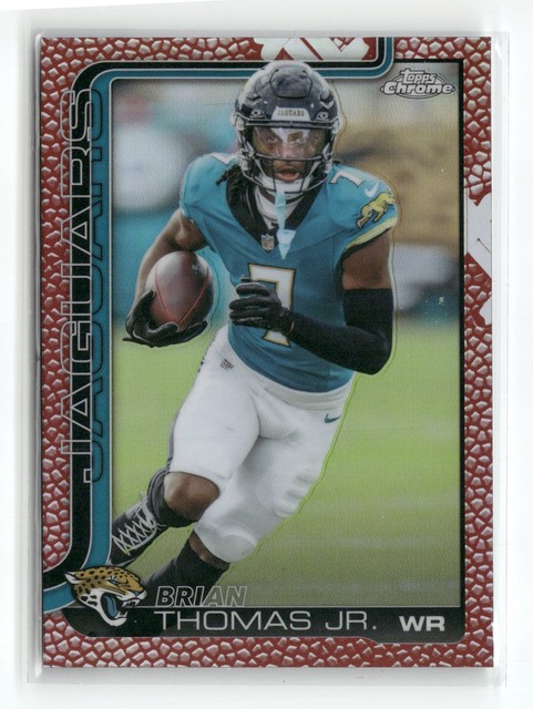 2025 Topps Chrome 135 Brian Thomas Jr. Football Leather Ref Jacksonville Jaguars