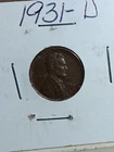 1931-D Denver Mint Copper Lincoln Wheat Cent Penny Semi-key Item A16O5