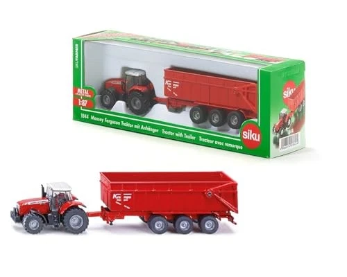 Siku 1844, Massey Ferguson Tractor with Trailer, 1:87, Metal/Plastic, Red - Image 2 of 4