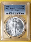 1990 American Silver Eagle BU PCGS Blue Label