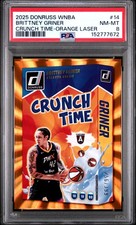 2025 Donruss WNBA #14 Brittney Griner Crunch Time Orange Laser PSA 8 #/399