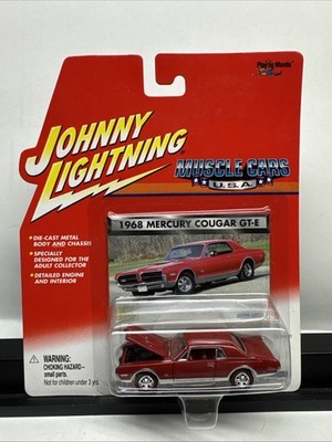 (D6) 1/64 Johnny Lightning 1968 Mercury Cougar GT-E Muscle Cars USA Red