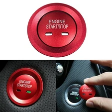 Red Keyless Engine Start/Stop Push Button Trim Cover Ring For Cadillac Chevy GMC
