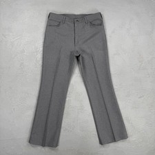 Vintage 80s Wrangler Wrancher Gray Polyester Pants MADE IN USA Fit 36 x 31