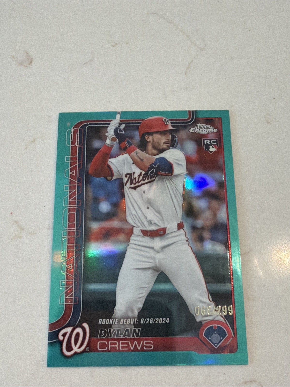 2025 Topps Chrome - Dylan Crews #146 Aqua Refractor /199 (RC)