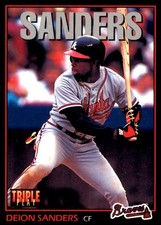 Deion Sanders 1993 Triple Play #162 Braves MLB READ FREE SHIPPING AutographDen