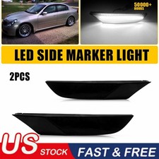 2X 4D White Front Bumper LED Side Marker Lights For Infiniti G35 Sedan 2003-2006