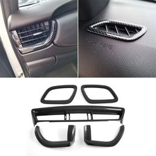 Carbon Fiber Pattern Dashboard A.c Vent Bezel Trim For 2016-2024 Toyota Fortuner