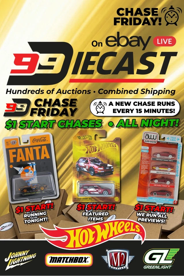 ⏰ Chase Friday! 🔥 Every 15 min! Hot Wheels, Johnny Lightning, M2 ++ 11/06