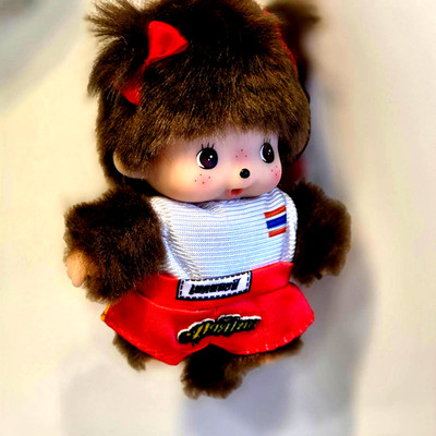 Monchhichi Muay Thai Plush Bag Charm Monchhichi Muay Keychain Red Muay Thai