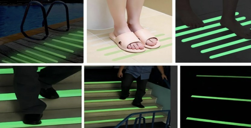 ZUEXT Anti Slip Glow in The Dark Tape 6in x30Ft, Waterproof Non Slip Grip...