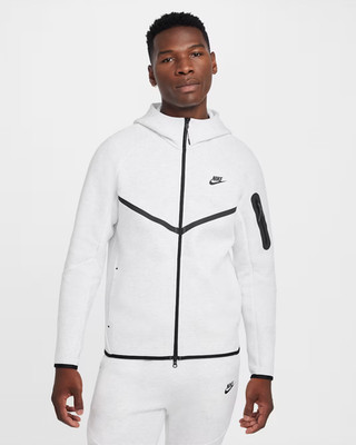 Nike Tech Men's Fleece Windrunner Full-Zip Jacket Birch Heather/Black SizeM,L,XL