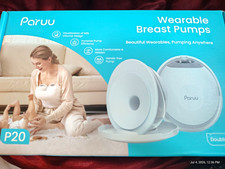 Paruu P20 Hands-Free Wearable Double Electric Breast Pump, White 19/21mm