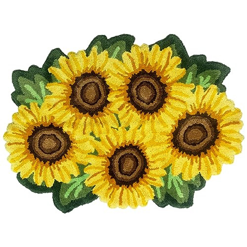 Ultra Soft Sunflower Rug, Fluffy Large Flower Runner for Bedroom Living Room - Picture 5 of 8