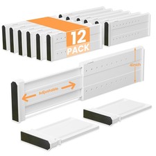 12 Pack Drawer Dividers for Clothes Adjustable Drawer Dividers 4" High Expand...
