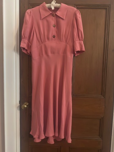 Coral empire line retro style dress from Ghost L UK 14 Pre loved