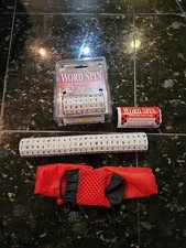 Vtg Word Spin Scramble, 1996 Hand Held Family Travel Game Geospace Multiplayer