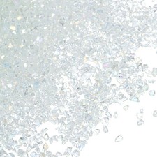 Crushed Glass Glitters Colorful Irregular Glass Chip Chunky Stones White