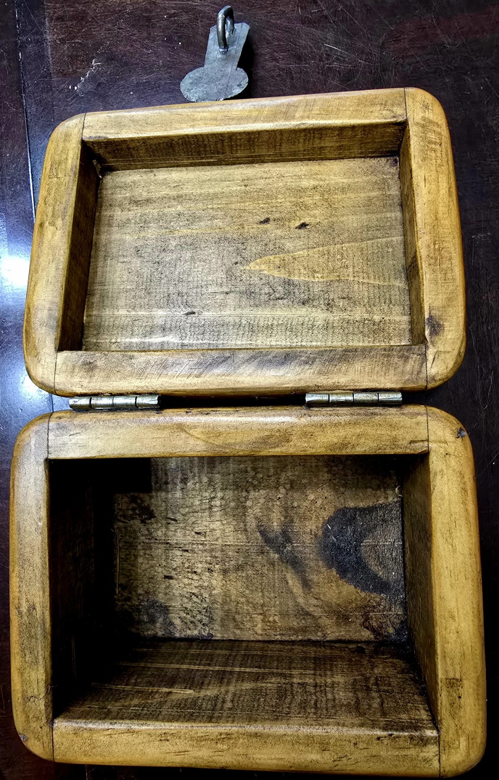 Rare Antique Early Vintage Small Worm Wood Chest Trunk Box