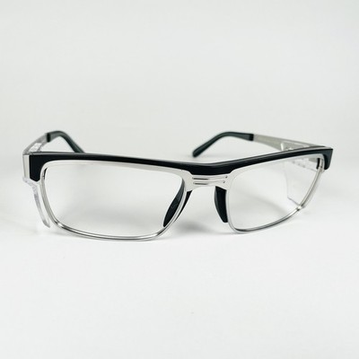 SPECSAVERS Brille SCHWARZ/SILBER RECHTECKIG Brillengestell MOD:SAFETY12 33155975