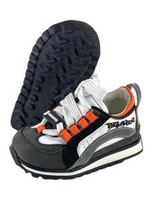 DSQUARED2 Infant Toddler Childrens EU 19 UK 3 White Orange Black Trainers Shoes
