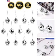 12 Pcs Silver Disco Mirror Ball for Party Decoration, Christmas Tree Wedding ...