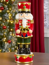 Christmas Lighted 12 Inch Ceramic Nutcracker