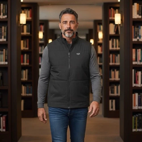 Cutter & Buck Stealth Eco Hybrid Quilted Full Zip Vest Blk/Gray xpt logo 4XLT image 15
