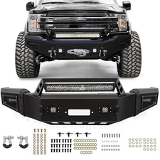 Front Bumper with LED Lights & Winch Plate & D-Rings For 2018-2020 Ford F-150