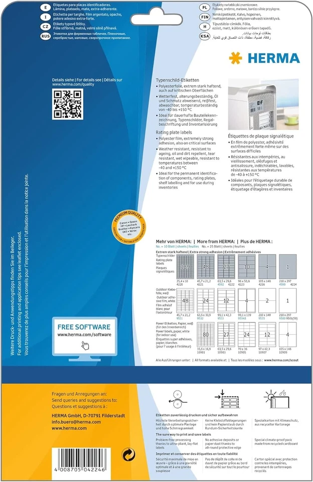 HERMA Extra-Strong Adhesive Silver Heavy Duty Weatherproof Foil Labels, 1 Label  - Image 4 of 4