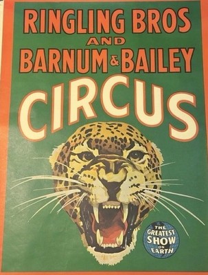 Vintage 1969 Ringling Bros Barnum & Bailey Circus Poster Large 42.5x27 Original