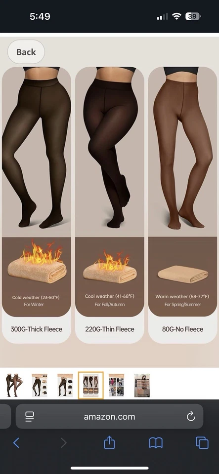 VertVie Para Mujer 2 Pares Forrados de Vellón Talla Ajustada L/Xl Negro y Café Totalmente Nuevos Foto 4 de 4