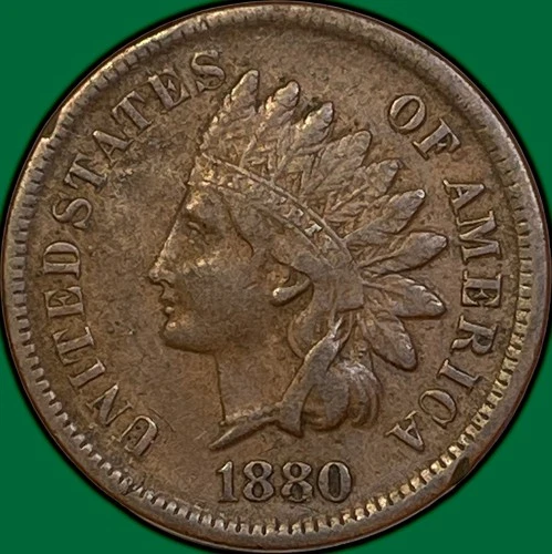 1880 Indian Head Cent Extremely Fine XF Coin #35901