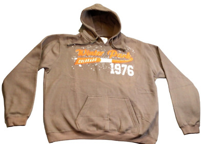 Vintage Too Cool ''Winter Park Colorado 1976'' Brown Hoodie XL new