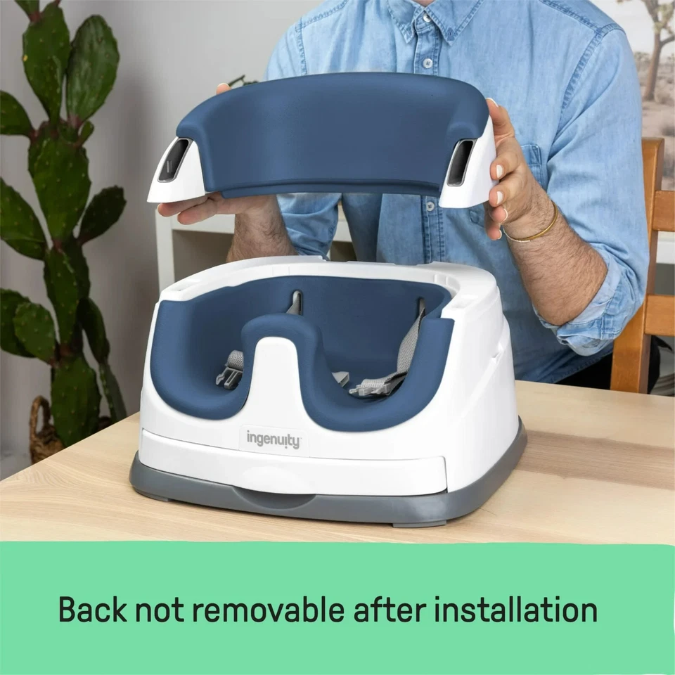 Silla alta de alimentación elevadora 2 en 1 para bebé Ingenuity, azul Foto 4 de 4