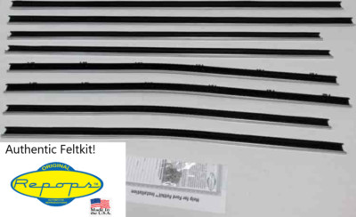 1971 1972 Ford LTD 4-Door Hardtop Door Window Felt Fuzzies Rubber Seal 8 Pc Kit