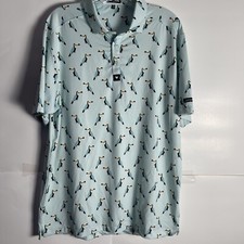 Bad Birdie Men  s The Toucan Do It Golf Polo Shirt - Blue -Extra Large