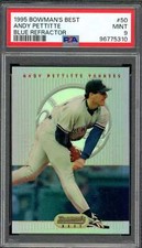 Andy Pettitte Card 1995 Bowman's Best Blue Refractor #50 PSA 9