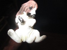 MW.A299: VINTAGE ADORABLE DOG LYING ON HIS BACK ON TOP OF ASH WALKING STICK CANE