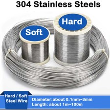 304 Stainless Steel Wire Dia 0.1-3mm Single Hard/soft Steel Wire Length 1-100m