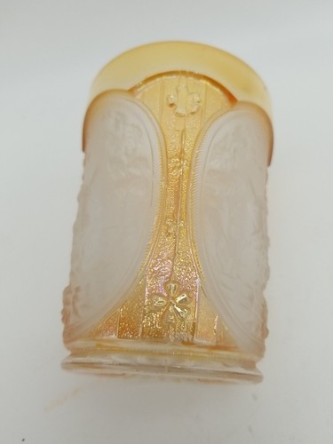 Imperial Marigold Carnival Glass Frosted Windmill Water Tumbler 1970's Vintage - Picture 4 of 10