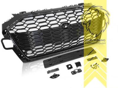 Sportgrill Kühlergrill für Audi A4 B9 8W S-Line S4 RS4 Limo Avant schwarz glänze