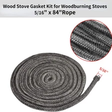 Graphite Wood Stove Replacement Gasket for Woodburning Stoves - 5/16" X 84" Rope