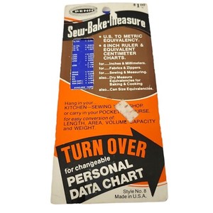 Penn 6 Inch Ruler Equivalent Metrics & Centimeter Charts Sew-Bake-Measure